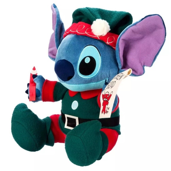 2024 Disney Parks Christmas Elf Stitch Holiday Stitch Plush Toy 14" - NEW - Picture 3 of 3